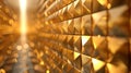 A radiant golden surface with sharp geometric textures