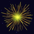 Radiant golden yellow fireworks holidays background