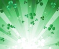 Radiant green background with clover