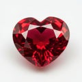 Radiant heart-shaped ruby gemstone on pure white background Royalty Free Stock Photo