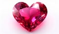 Radiant Heart Shaped Ruby Gemstone on White Surface for Valentines Day Royalty Free Stock Photo