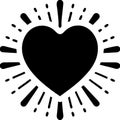 Radiant Heartburst Vector Symbol of Love and Passion Royalty Free Stock Photo