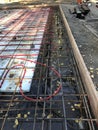 Foundation with radiant heat ready for concrete Royalty Free Stock Photo