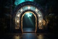 Radiant Illuminated portal gate. Generate Ai Royalty Free Stock Photo