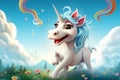 Radiant Majestic white unicorn. Generate Ai