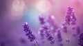 Radiant Memories: A Lavender Field\'s Warm Illumination and Conne Royalty Free Stock Photo