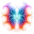 Radiant Neon Butterfly: Abstract Art With Vibrant Swirls And Symmetrical Patterns Royalty Free Stock Photo