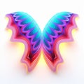 Radiant Neon Butterfly Abstract Cinema4d Render With Surrealistic Elements Royalty Free Stock Photo