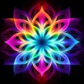 Radiant Neon Rainbow Flower: A Symbolic And Energetic Masterpiece