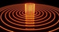 Radiant Orange Light Core Emitting Concentric Waves on a Reflective Surface Royalty Free Stock Photo