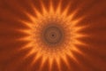 Radiant orange mandala sunburst background with glowing abstract pattern Royalty Free Stock Photo