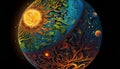 Radiant Planet: A Glowing Earth Illuminated by Cosmic Energy, Made with Generative AI