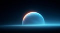 Radiant Planet Rising Over Dark Horizon Royalty Free Stock Photo
