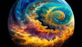 Radiant Planet - A Surreal and Dreamlike AI Generated Artwork, Made with Generative AI