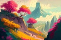 Radiant Ranges: An Explosion of Colors in the Landscape, AI Generative