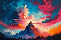 Radiant Ranges: An Explosion of Colors in the Landscape, AI Generative