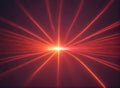 Radiant Red Laser Beams Emanating From A Central Point In A Dark Background Royalty Free Stock Photo