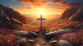 Radiant Resurrection: Cross at Dawn