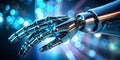 A Radiant Robotic Hand Extends Towards the Future Exploring Futuristic AI Technology and the Potential of Advanced