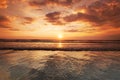 Radiant sea beach sunset Royalty Free Stock Photo