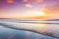 Radiant sea beach sunset Royalty Free Stock Photo