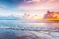 Radiant sea beach sunset Royalty Free Stock Photo