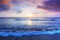 Radiant sea beach sunset Royalty Free Stock Photo