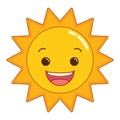 Radiant Smiling Cartoon Sun