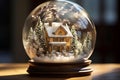 Radiant Snow decorative globe glow. Generate Ai Royalty Free Stock Photo