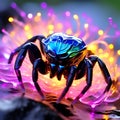 Radiant Sonic Symbiote: A Dazzlingly Shimmering Entity Radiates Bioluminescent Hues, Embodying a Captivating Blend of Colors Royalty Free Stock Photo