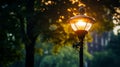 A radiant streetlamp casting a pool of light