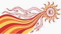 Radiant sun with rays illustration, summer heat and energy design vector design Generative AI Royalty Free Stock Photo