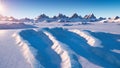 A Radiant Sun Shines Over A Snow Covered Mountain Range AI Generative Royalty Free Stock Photo