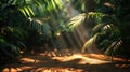 Radiant Sunlight Filtering Through Palm Tree Royalty Free Stock Photo