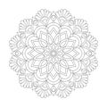 Radiant symmetry mandala coloring book page for kdp book interior Royalty Free Stock Photo