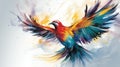 A Radiant Symphony of Colors: Captivating Abstract Illustration of a Beautiful Bird