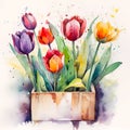 Radiant Tulips: A Burst of Color to Brighten Your Day AI Generated