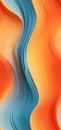 Radiant waves of orange, yellow, and blue waves bold graphic illustration - Generative AI.