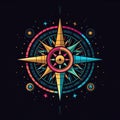 Radiant Wayfinder A Compass Icon With Radiant Colors. Generative AI Royalty Free Stock Photo