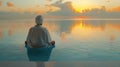 Radiant woman with a serene expression enjoys a moment of solitude by the glistening waters, her p