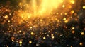 Radiant Yellow Bokeh: An Abstract Background of Glowing Particles