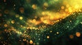 Radiant Yellow Bokeh: An Abstract Background of Glowing Particles