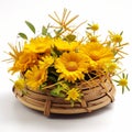Radiant Yellow Daisy in a Basket
