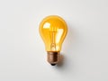 Radiant Yellow Light Bulb: Illuminating Creativity in Minimalist Design