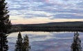 Windless August evening by a lake in Norrbotten