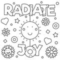 Radiate joy Coloring page. Vector illustration. Royalty Free Stock Photo
