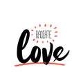 Radiate Love poster quote, typography design with sunray, inspirational phrase Royalty Free Stock Photo
