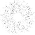 Radiating from the center burst light rays object element effect isolated. Abstract explosion or speed motion. EPS 10 Royalty Free Stock Photo