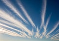 Radiating Cloud Streaks in Blue Sky Royalty Free Stock Photo