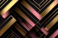 Pink and Gold geometric pattern design for use as a background or wallpaper (Generative AI) Royalty Free Stock Photo